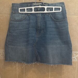 Madewell Blue Denim Mini Skirt with Raw Hem